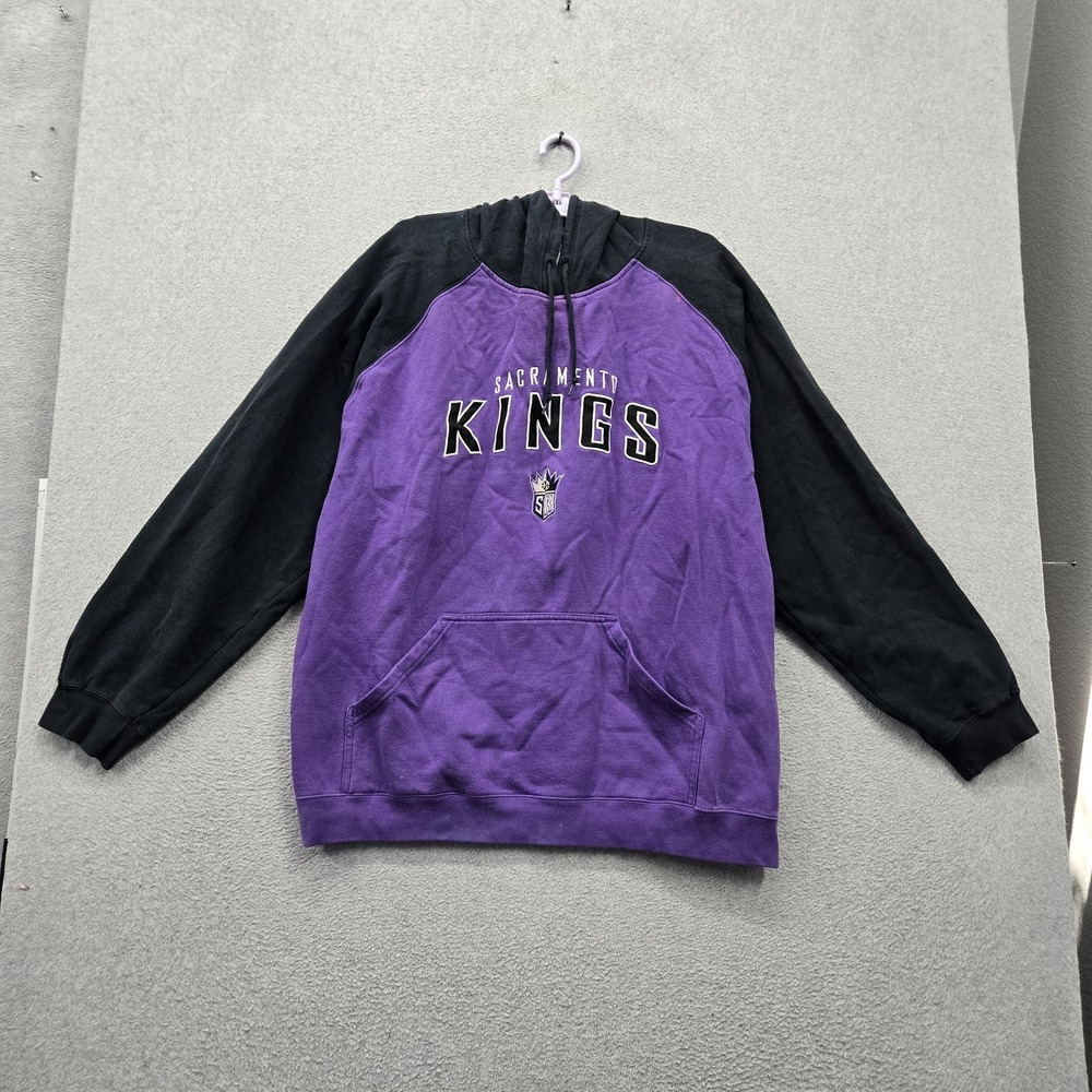VINTAGE Sacramento Kings Men Hoodie 2XL Purple Embroidered Reebok Graphic READ